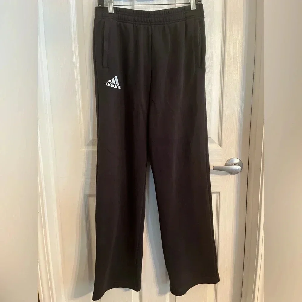 Adidas black Wide Leg Jogging pants size YXL in EUC - Picture 2 of 8